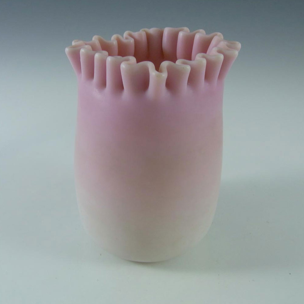 (image for) Victorian Peachblow / Peach Blow Pink Satin Glass Vase - Click Image to Close