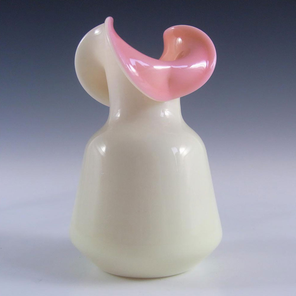(image for) Victorian Uranium Custard Glass Pink & Ivory Cased Vase - Click Image to Close