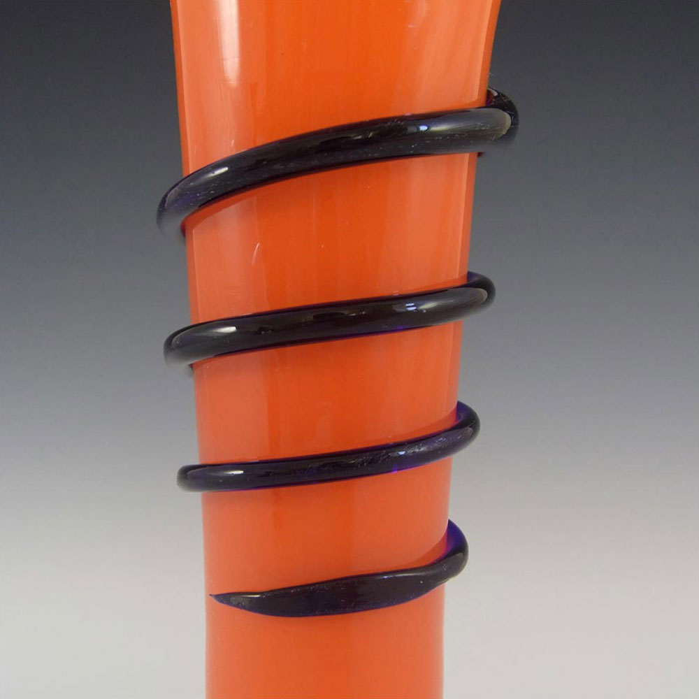 Czech/Bohemian 1930's Red & Black Tango Glass Vase - Click Image to Close