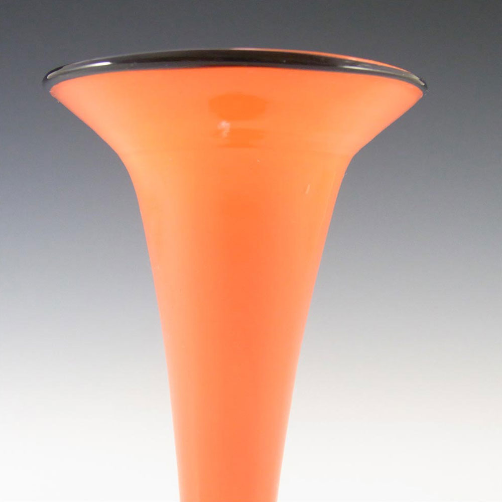 (image for) Czech/Bohemian 1930's Orange & Black Tango Glass Vase #3 - Click Image to Close