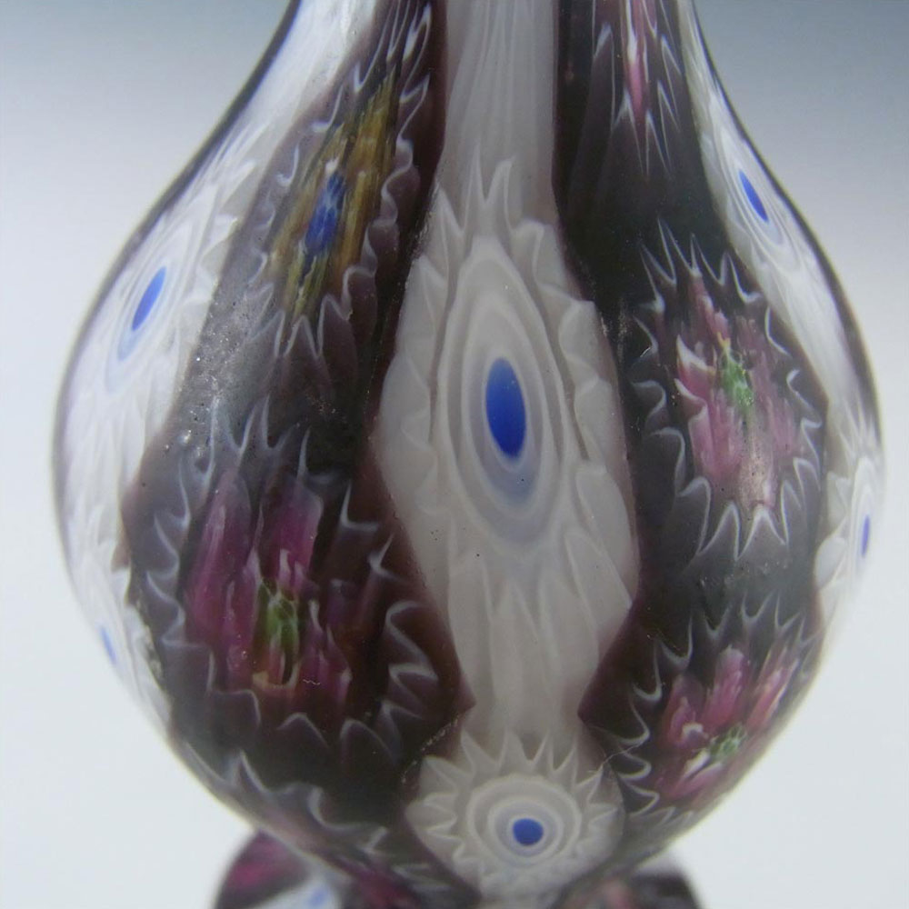 (image for) Fratelli Toso Millefiori Canes Purple Murano Glass Vase - Click Image to Close