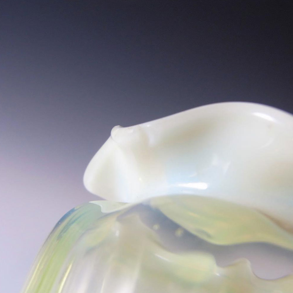 (image for) Victorian Vaseline Uranium Opalescent Glass Posy Vase - Click Image to Close