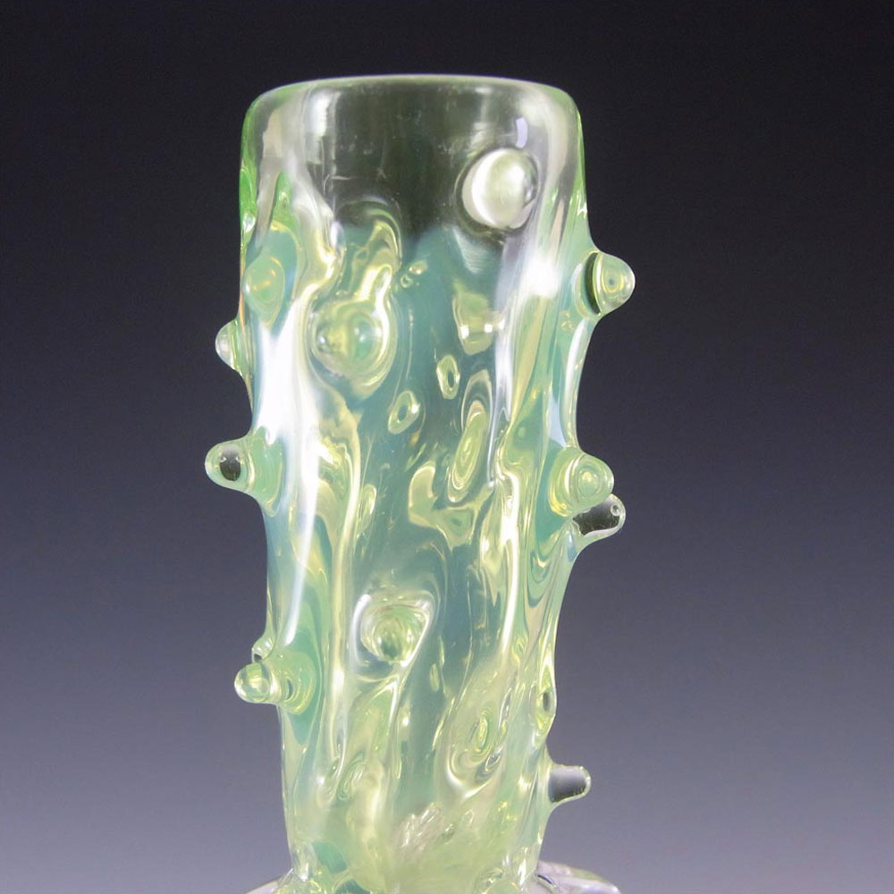 (image for) John Walsh Victorian Vaseline/Uranium Glass Thorn Vase - Click Image to Close