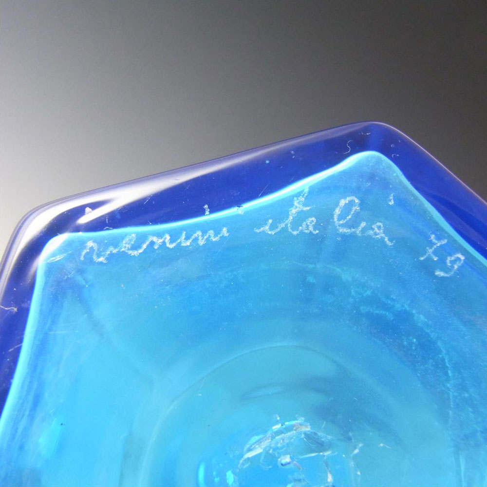(image for) Venini Murano Blue Glass 'Vasetti' Vase - Signed '79 - Click Image to Close