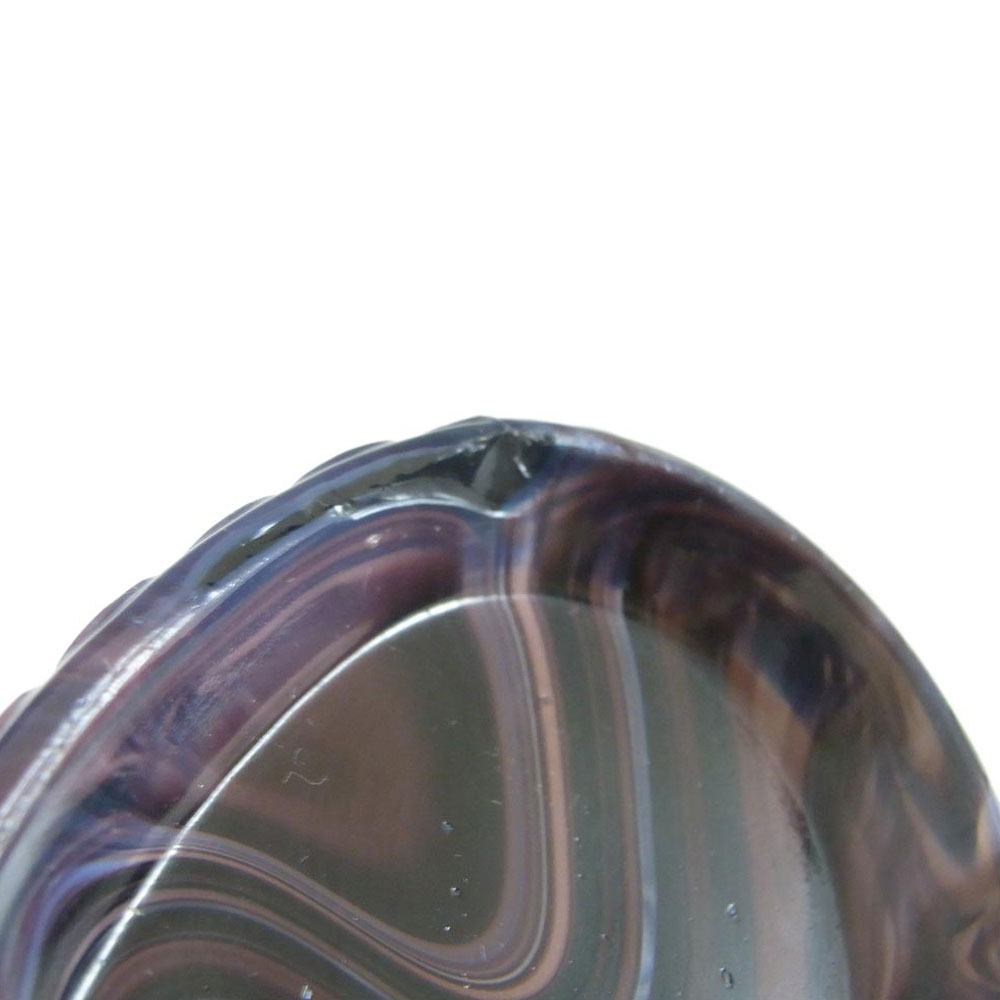 Davidson 1890's Purple Malachite/Slag Glass Basket Bowl #234 - Click Image to Close