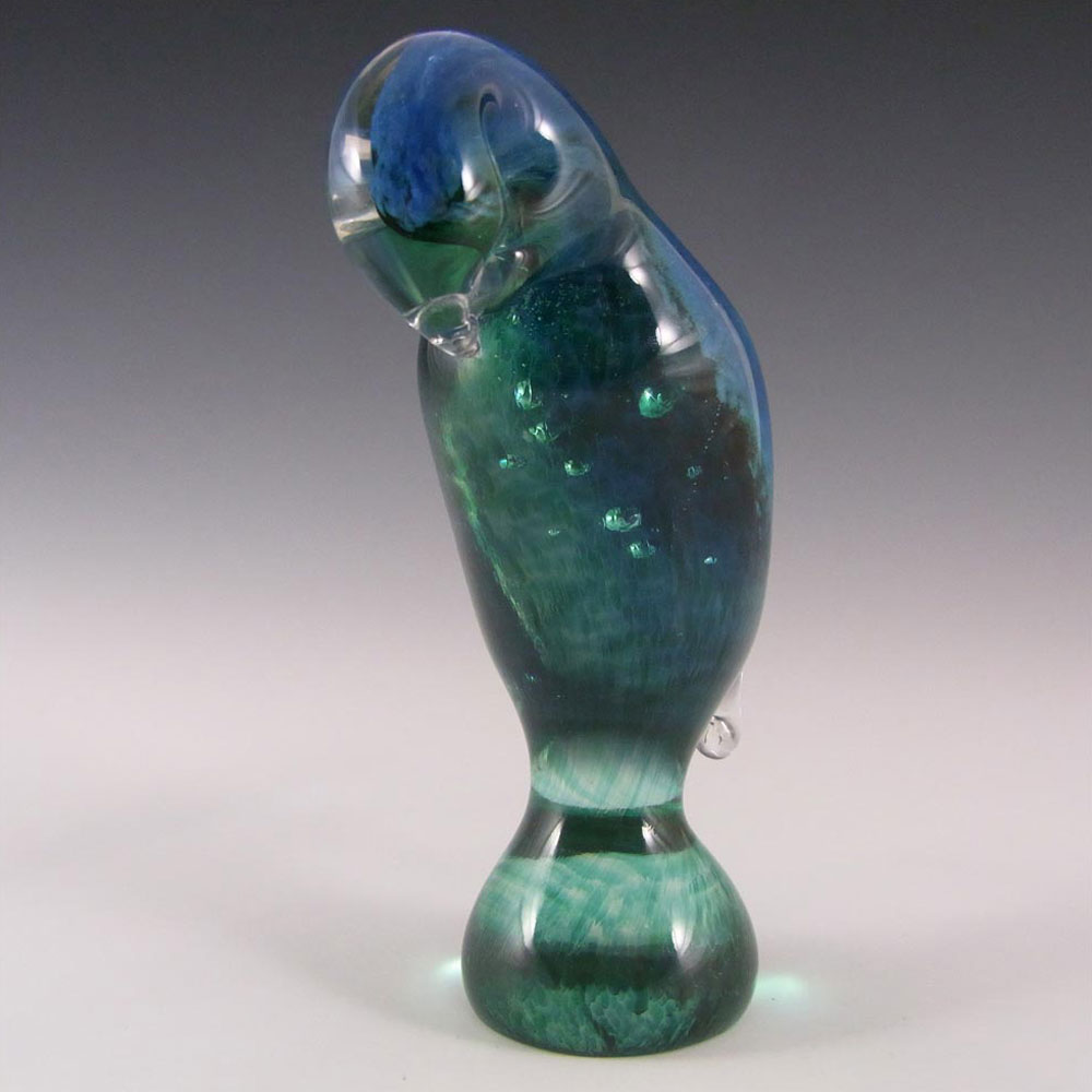RARE Wedgwood Blue & Green Glass Parrot Paperweight - Click Image to Close