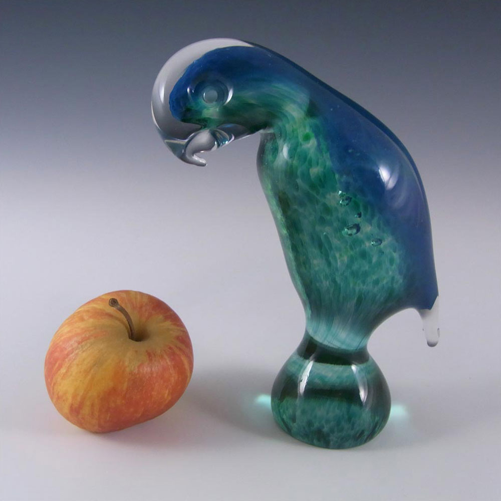 RARE Wedgwood Blue & Green Glass Parrot Paperweight - Click Image to Close