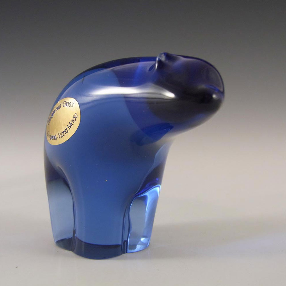 Wedgwood Blue Glass Polar Bear Paperweight L5009 - Marked - Click Image to Close