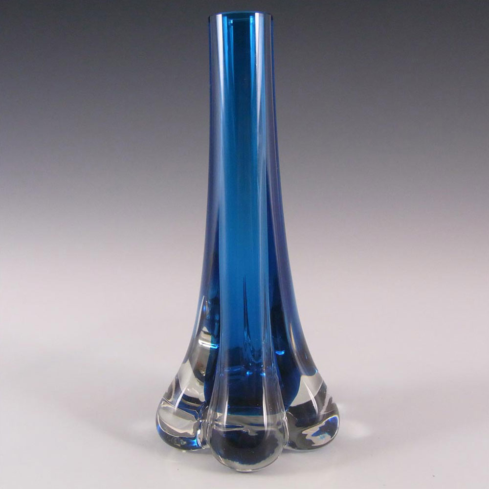 (image for) Whitefriars #9728 Baxter Kingfisher Blue Glass Elephant Foot Vase - Click Image to Close