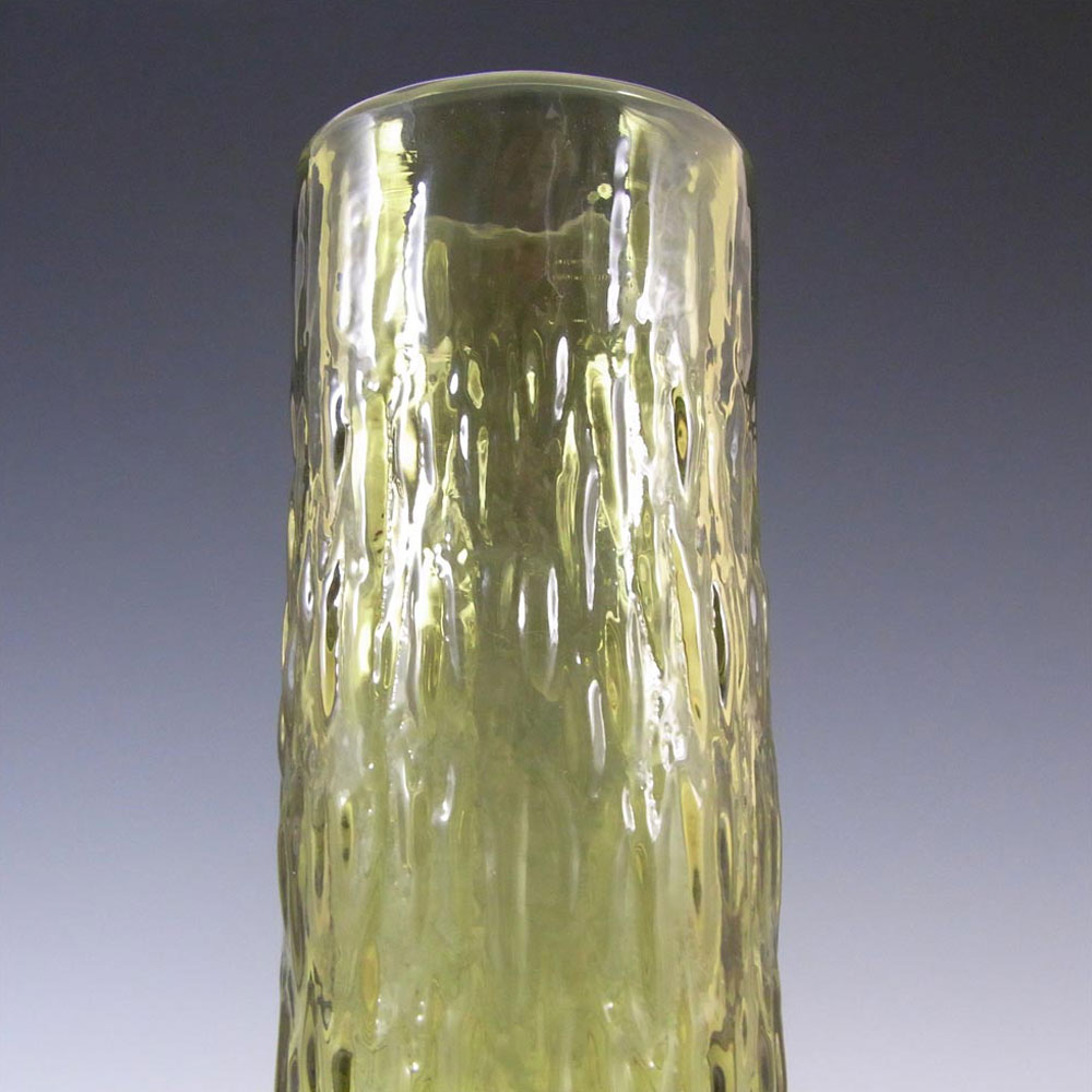 Whitefriars #9834 Baxter Sage Green Glass Textured Vase - Click Image to Close