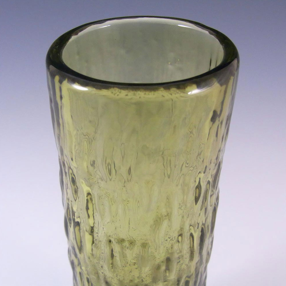 Whitefriars #9834 Baxter Sage Green Glass Textured Vase - Click Image to Close