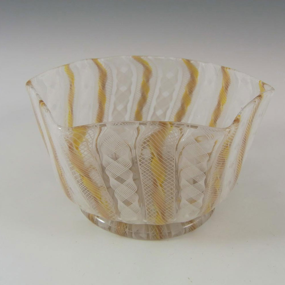 (image for) Salviati Murano Filigree & Copper Aventurine Glass Bowl - Click Image to Close