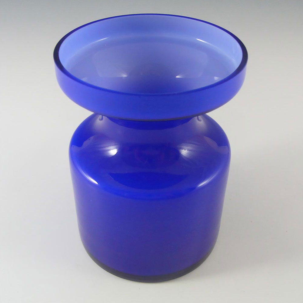 Alsterfors #S5014 Blue Cased Glass Vase Signed P. Ström '67 - Click Image to Close