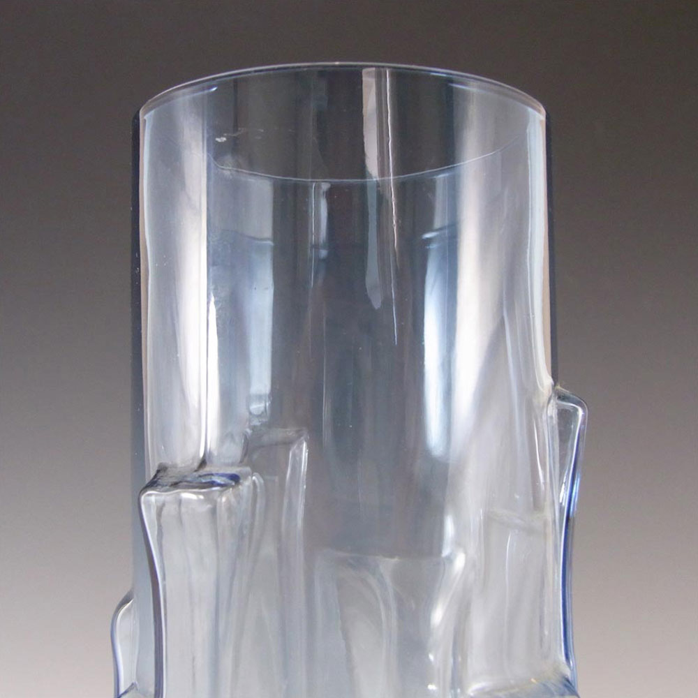 (image for) Aseda Swedish Blue Glass Bark 9.5" Vase - Bo Borgstrom B5/832 - Click Image to Close