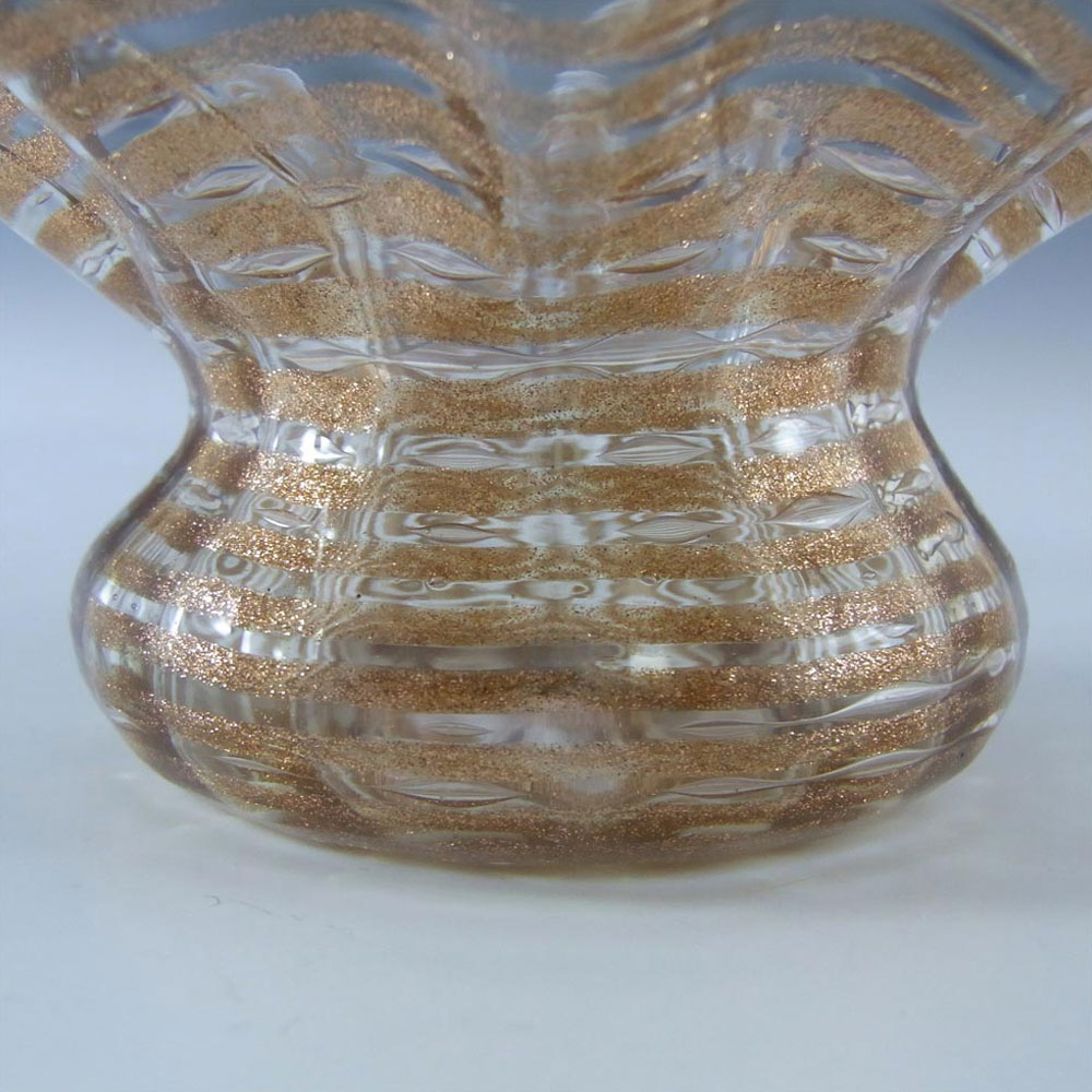 Salviati Murano Copper Aventurine Glass Finger Bowl - Click Image to Close