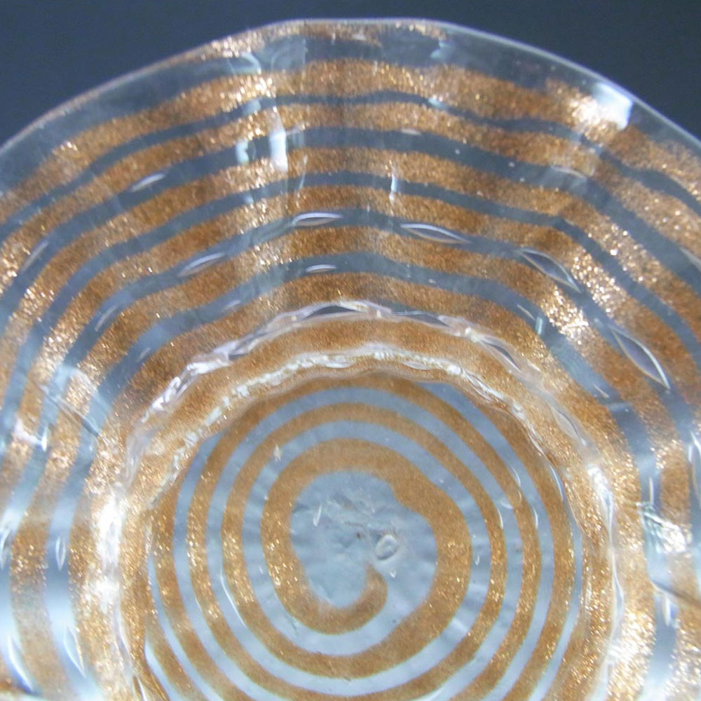 Salviati Murano Copper Aventurine Glass Finger Bowl - Click Image to Close