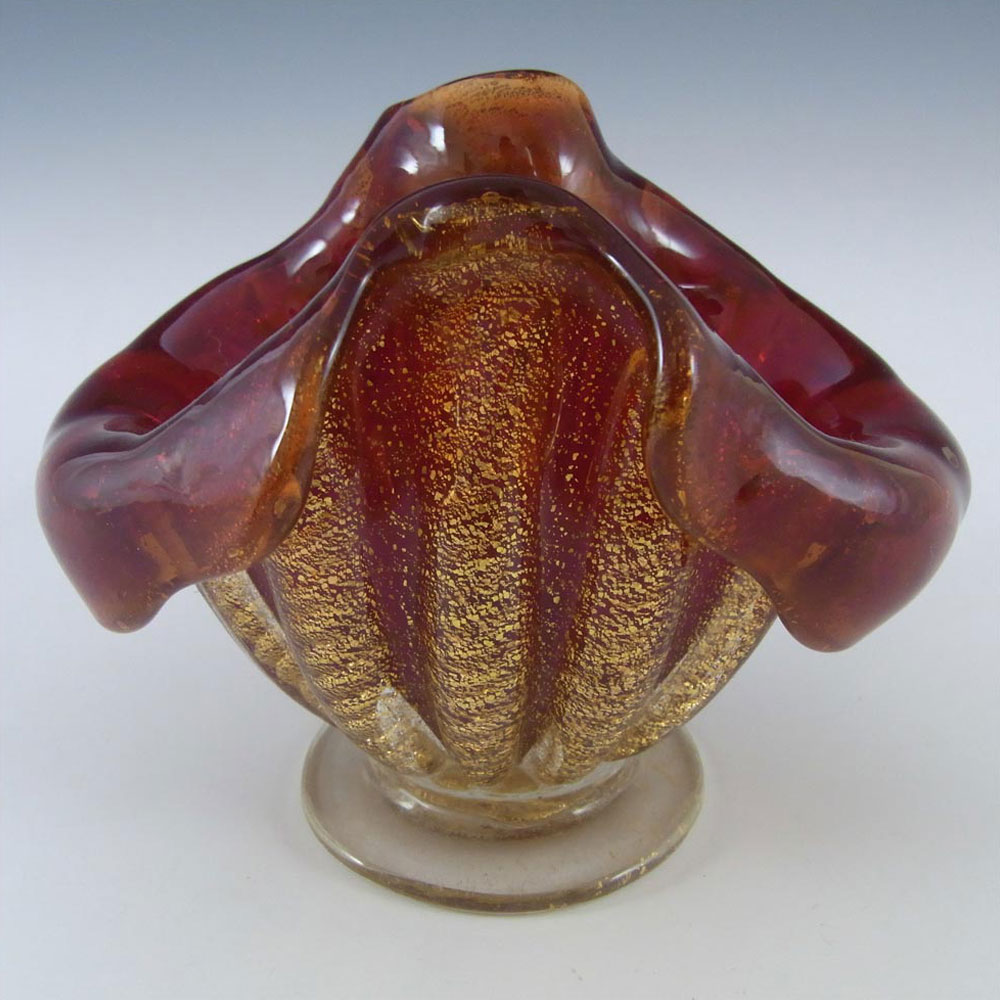 (image for) Barovier & Toso Murano Cordonato d'Oro Gold Leaf Glass Bowl/Vase - Click Image to Close