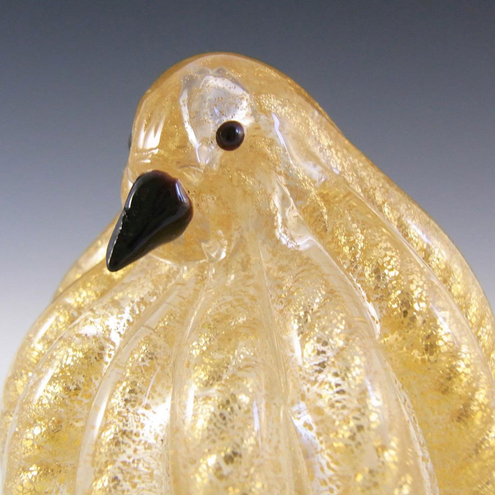 (image for) Barovier & Toso Murano Cordonato d'Oro Gold Leaf Glass Bird - Click Image to Close