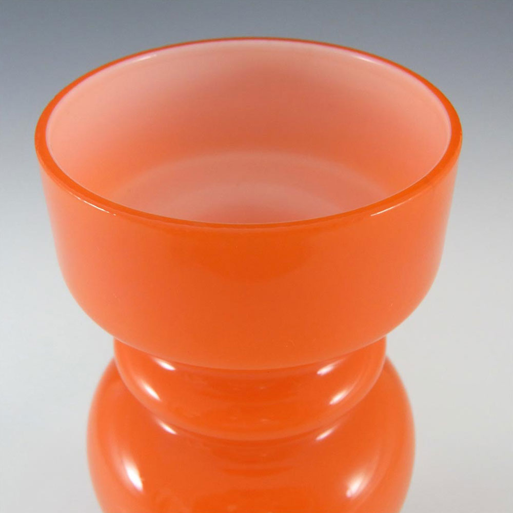 (image for) Lindshammar / JC 1970's Swedish Orange Hooped Glass Vase - Click Image to Close