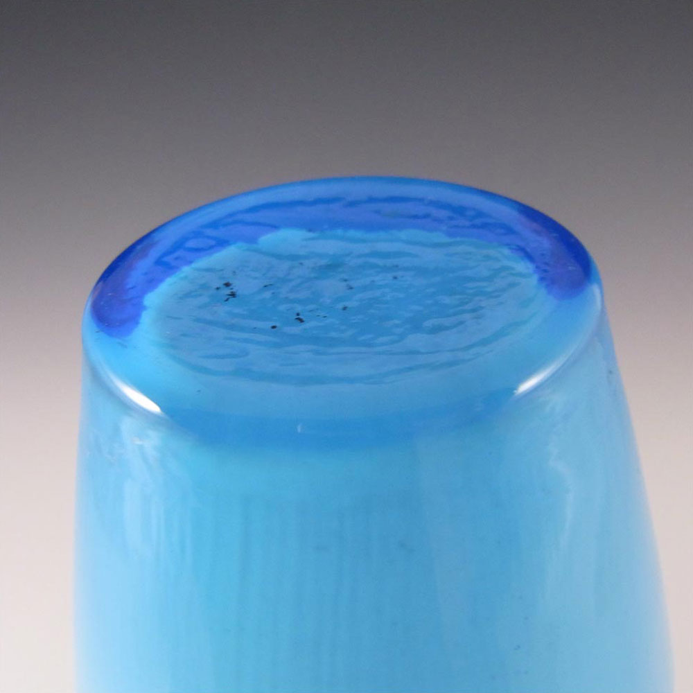 Ryd Swedish / Scandinavian Blue Cased Glass Hooped Vase - Click Image to Close