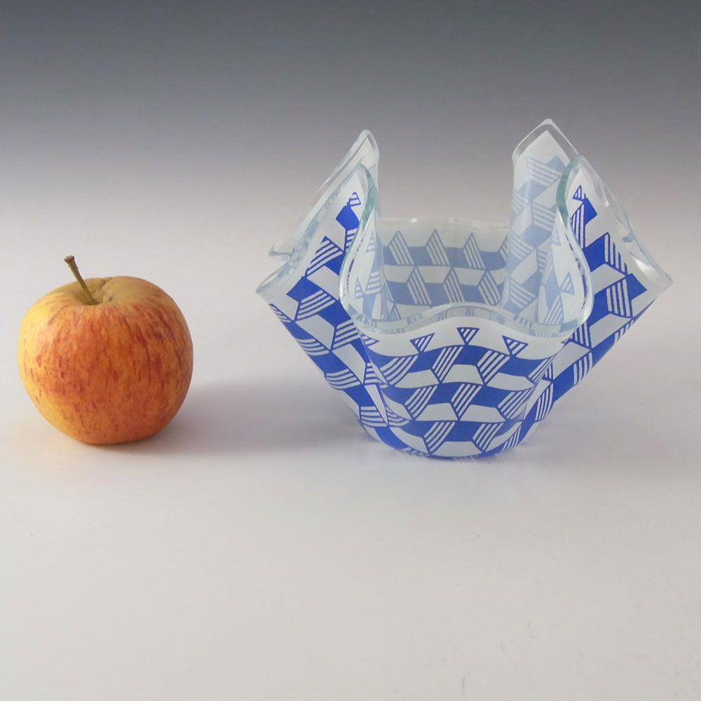 (image for) Chance Brothers Blue Glass 'Carré/Escher' Handkerchief Vase - Click Image to Close