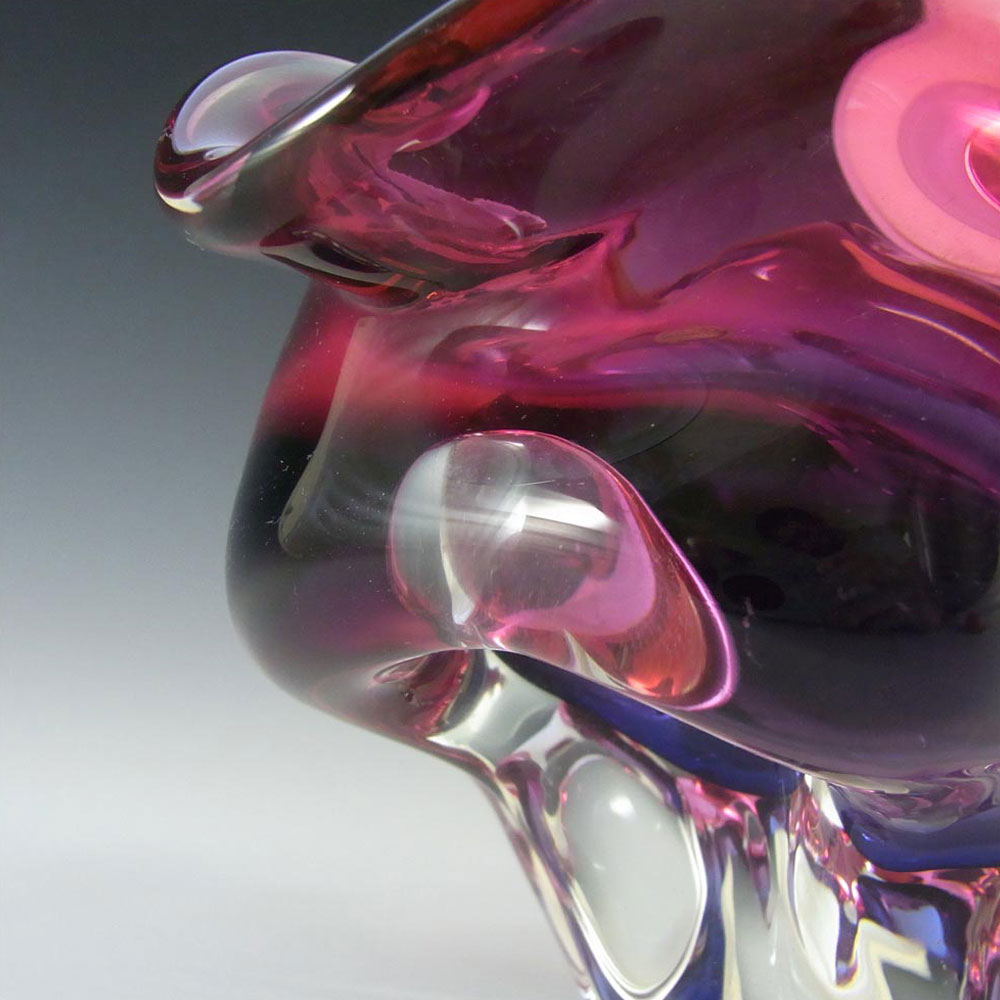 Chřibská #240/5/20 Czech Pink & Purple Glass Bowl by Josef Hospodka - Click Image to Close