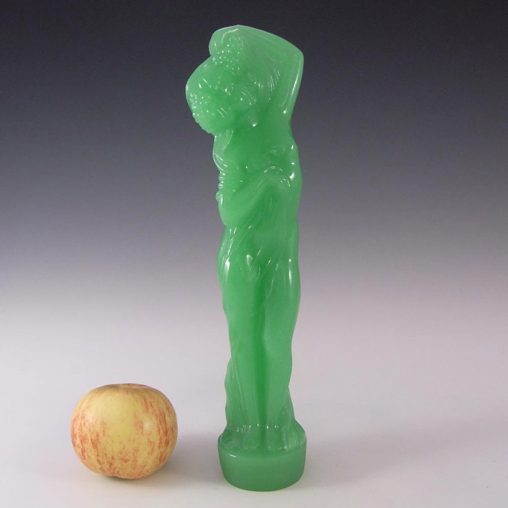 (image for) Jobling #2541 Art Deco Uranium Jadeite Green Glass Nude Lady Figurine - Click Image to Close