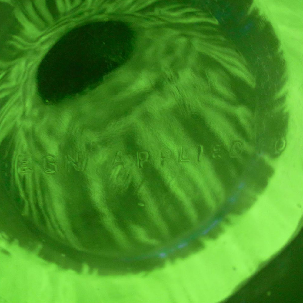 (image for) Jobling #11800 Uranium Green Art Deco Glass Celery Vase - Click Image to Close