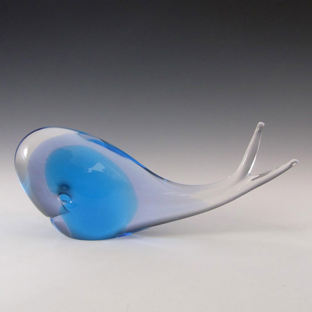 (image for) FM Konstglas/Ronneby Signed Neodymium Swedish Glass Whale - Click Image to Close