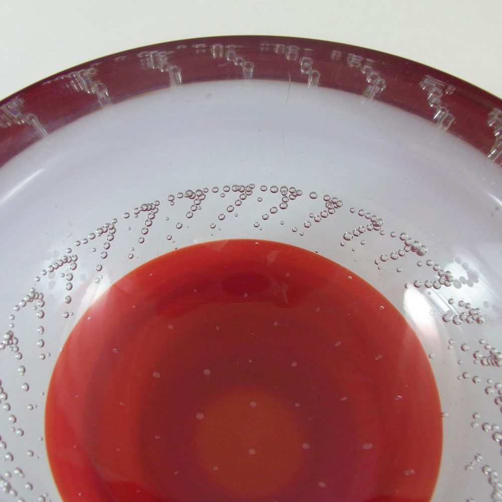 (image for) Galliano Ferro Murano Red & Lilac Neodymium Glass Bullicante Bowl - Click Image to Close