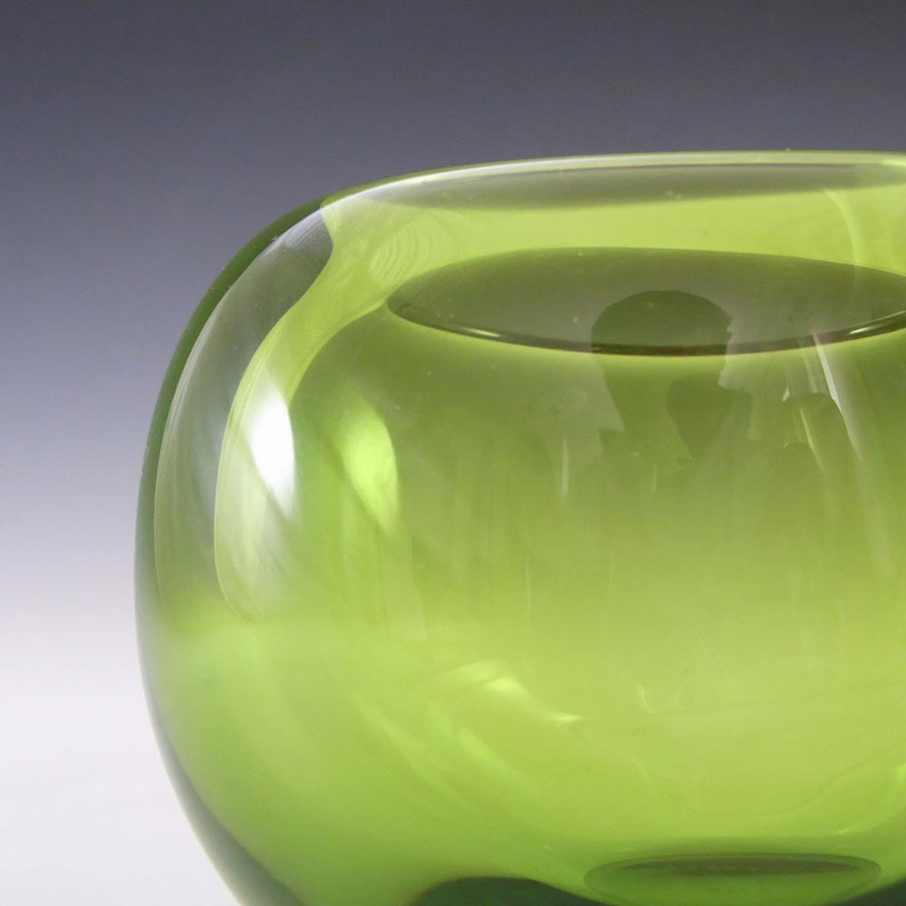 (image for) Holmegaard #18119 Per Lutken Green Glass 'Majgrøn' Vase - Signed - Click Image to Close