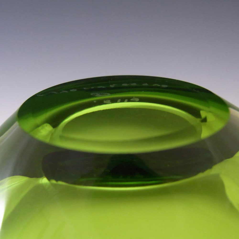 (image for) Holmegaard #18119 Per Lutken Green Glass 'Majgrøn' Vase - Signed - Click Image to Close