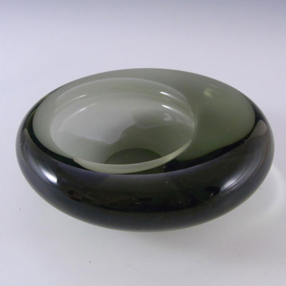 (image for) Holmegaard #15737 Per Lutken Smoky Glass Bowl - Signed - Click Image to Close