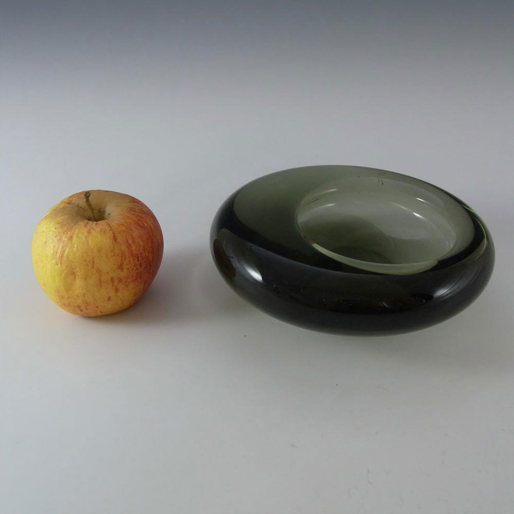 (image for) Holmegaard #15737 Per Lutken Smoky Glass Bowl - Signed - Click Image to Close