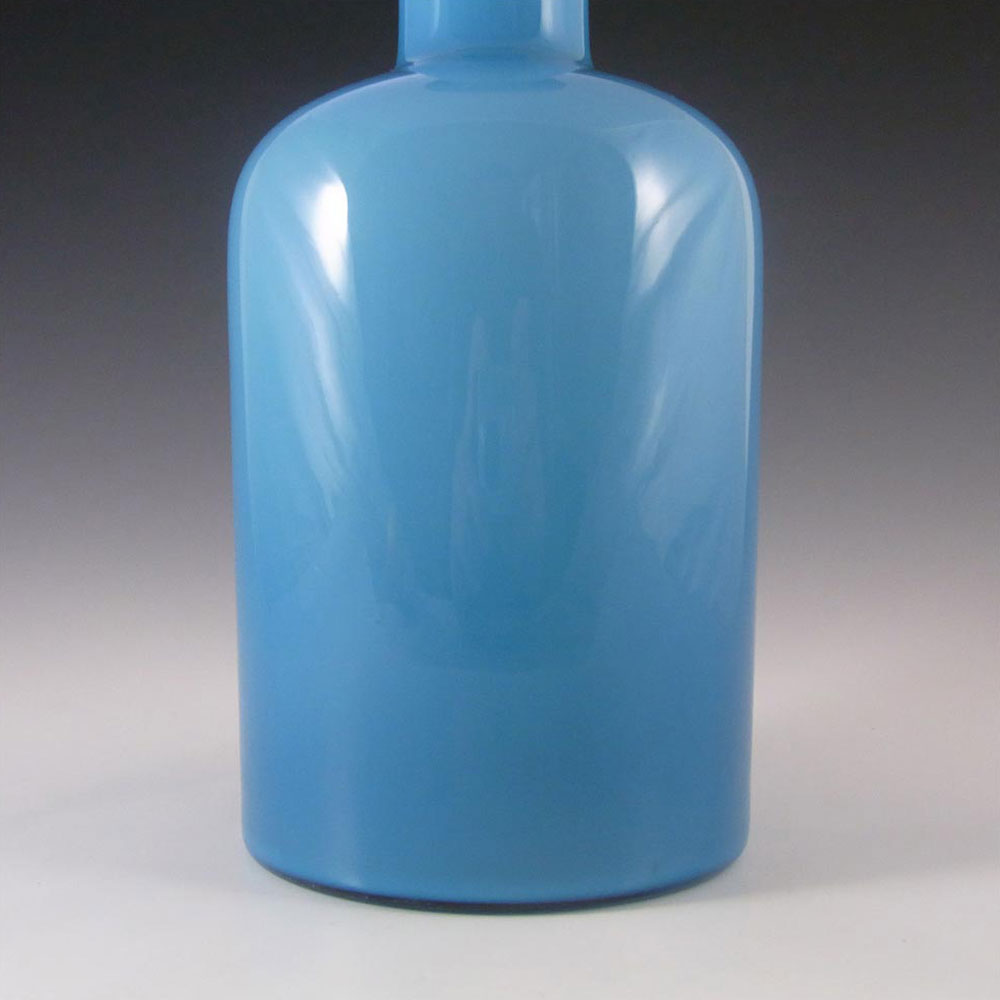 (image for) Holmegaard Otto Brauer Blue Cased Glass 12" Gulvvase / Gul Vase - Click Image to Close