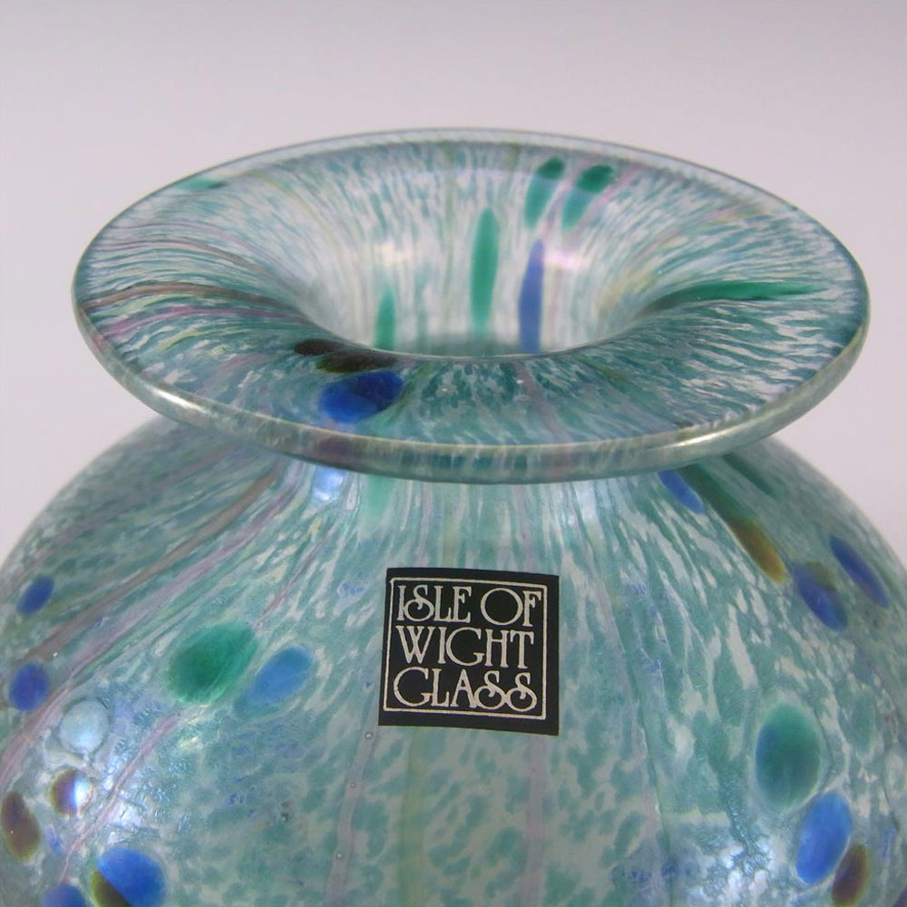 Isle of Wight Studio / Harris 'Summer Fruits' Blue Glass Vase - Click Image to Close