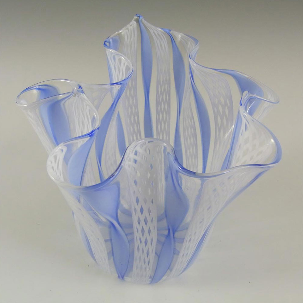Murano Glass Zanfirico Fazzoletto Handkerchief Vase - Click Image to Close