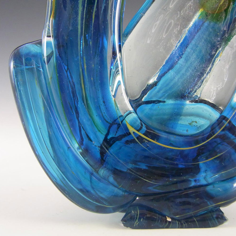 Mdina Maltese Blue & Yellow Speckled Glass Sculpture - Click Image to Close