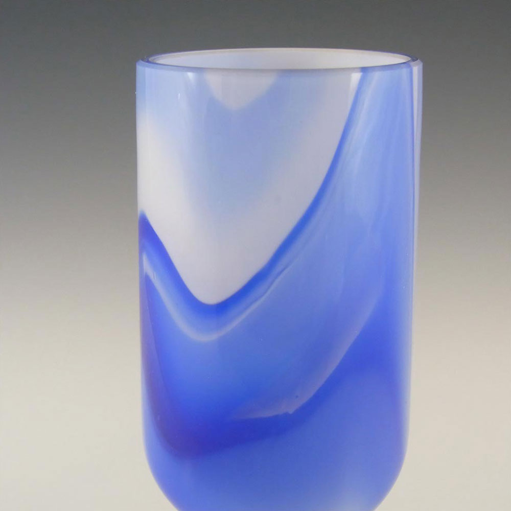 (image for) Carlo Moretti Marbled Blue & White Murano Glass Vase - Click Image to Close