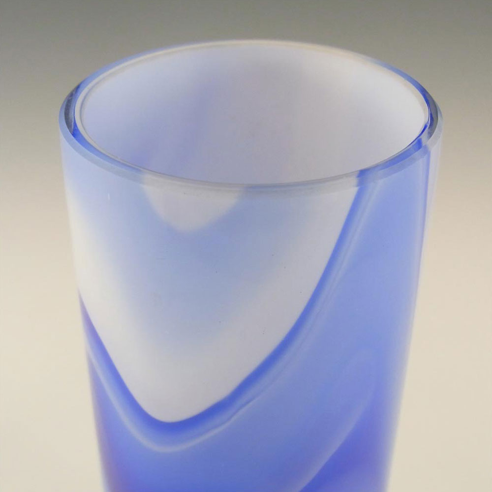 (image for) Carlo Moretti Marbled Blue & White Murano Glass Vase - Click Image to Close