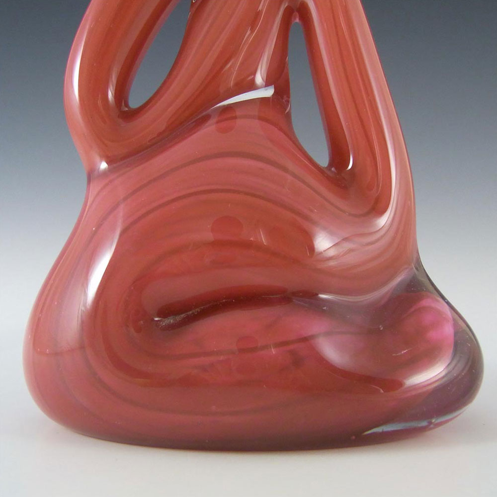 (image for) Mtarfa Maltese Organic Pink & White Glass Vase - Signed - Click Image to Close