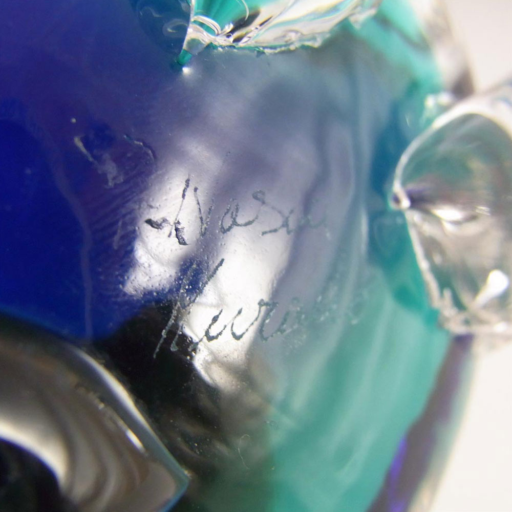 (image for) V. Nason & Co Murano Blue Glass Tortoise Sculpture - Signed - Click Image to Close