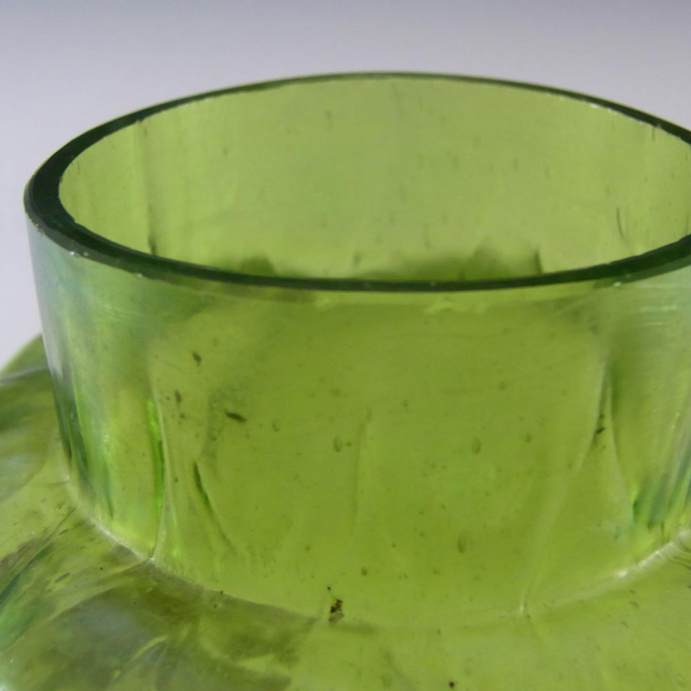 (image for) Art Nouveau 1900's Iridescent Green Glass Vase - Click Image to Close