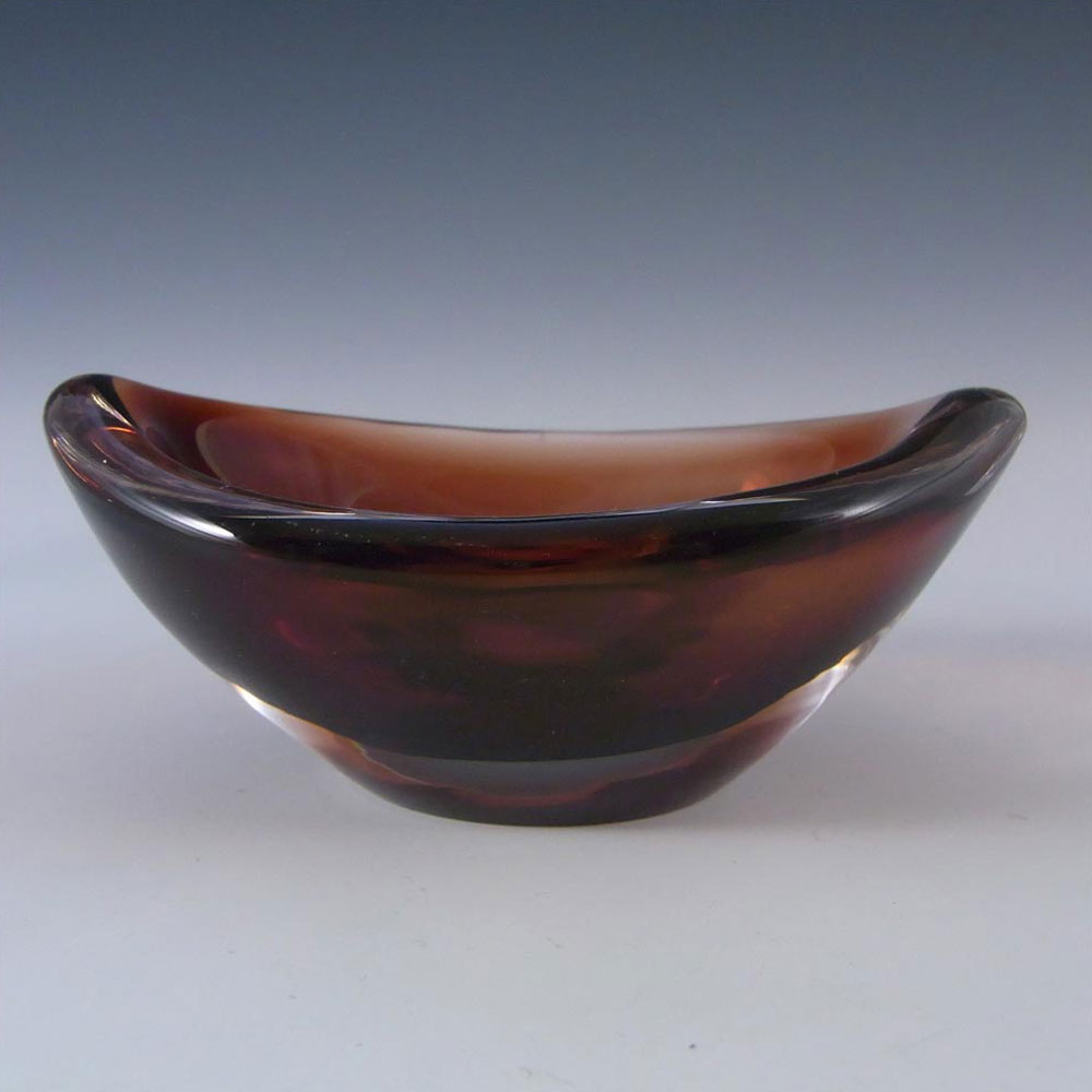 (image for) Orrefors Sven Palmqvist Brown Glass Bowl - Signed PU 3092 - Click Image to Close