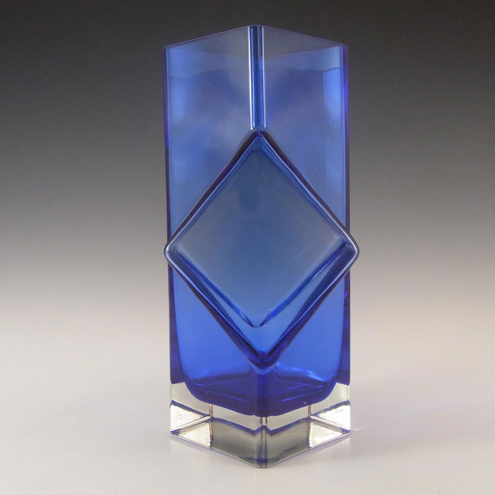 (image for) Riihimaki #1388 Erkkitapio Siiroinen Blue Glass Pablo Vase - Click Image to Close