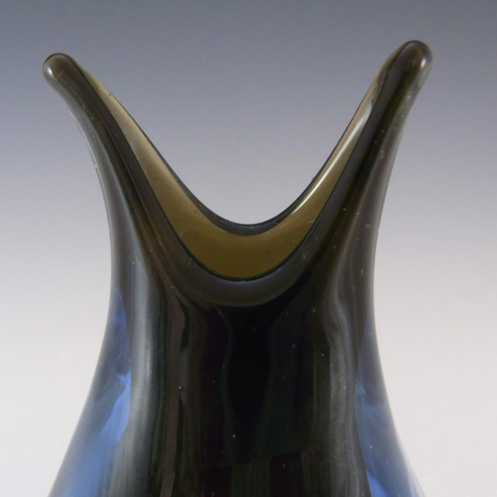 Murano/Venetian Grey & Blue Sommerso Glass Vase - Click Image to Close