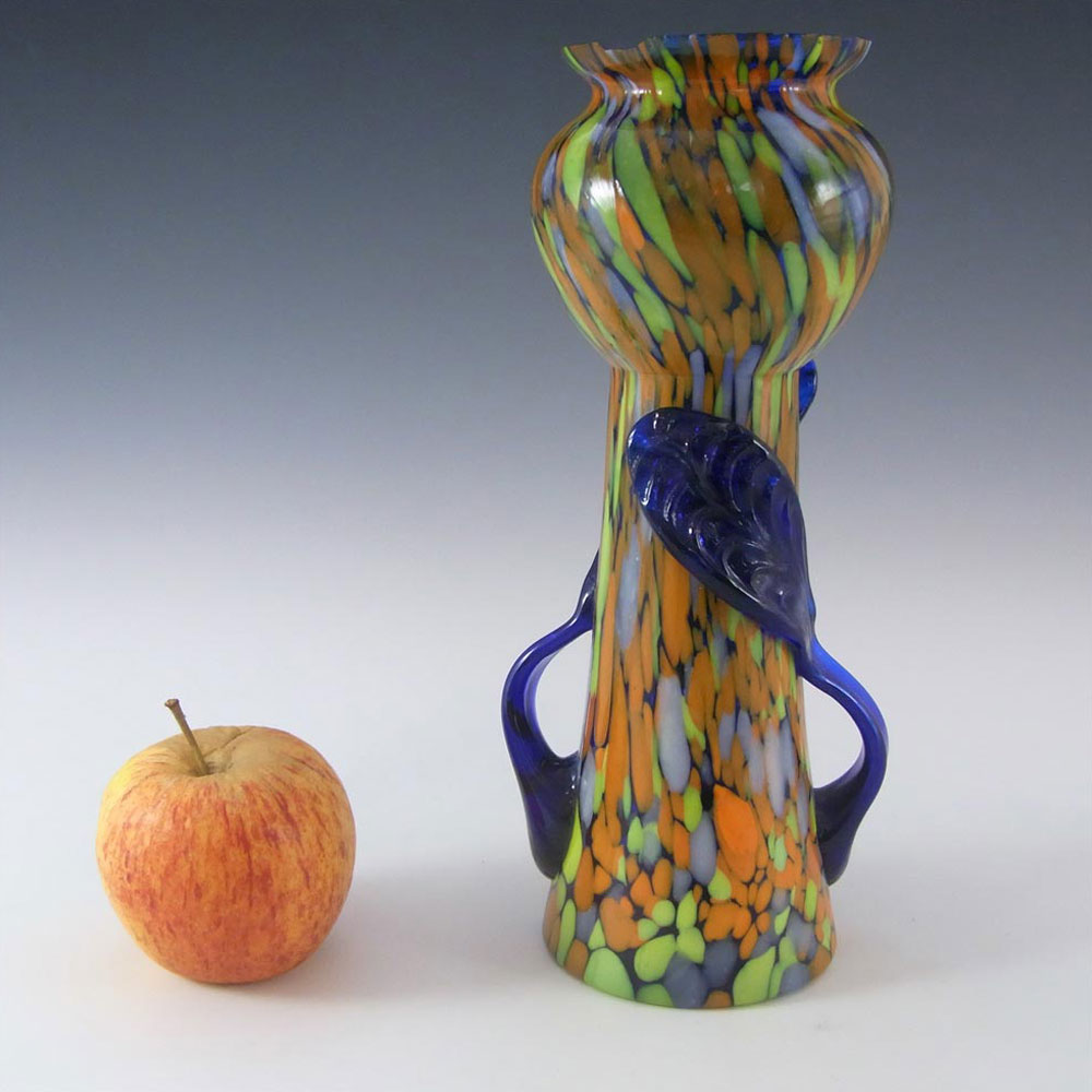 1930's Czech Multicoloured Spatter/Splatter Glass Vase - Click Image to Close