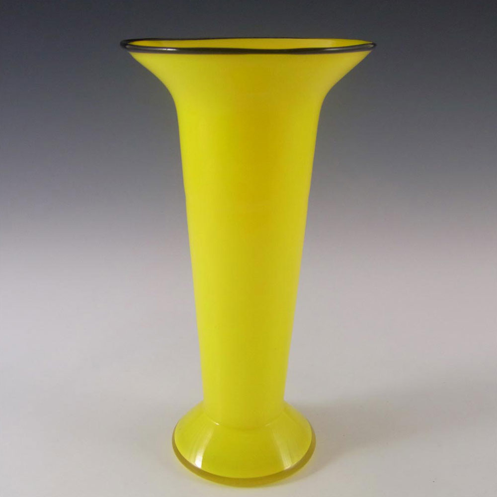 (image for) Franz Welz Czech Yellow & Black Glass Tango Vase - Click Image to Close