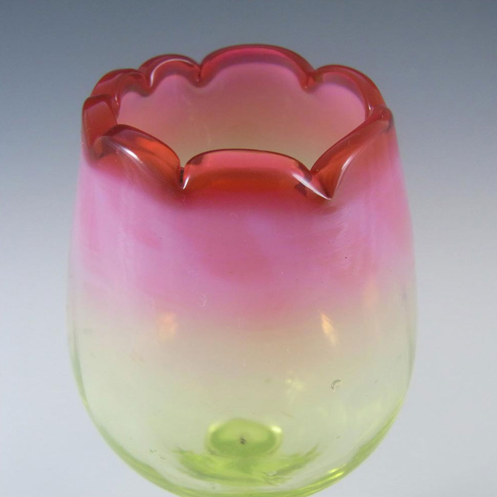Victorian Vaseline Uranium Glass Tulip Vase - Richardson? - Click Image to Close