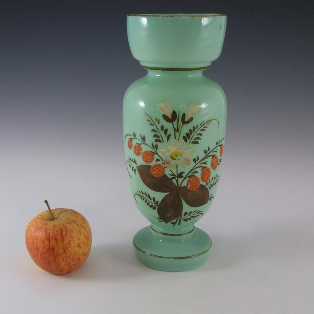 (image for) Victorian Hand Painted/Enamelled Opaque Glass Vase - Click Image to Close
